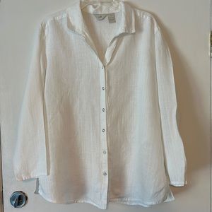 Like new JJill white linen shirt - size M!